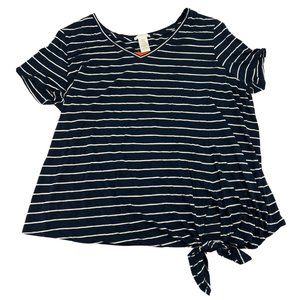 Matty M Women's Short Sleeve Top | Navy & White Striped | Various Sizes